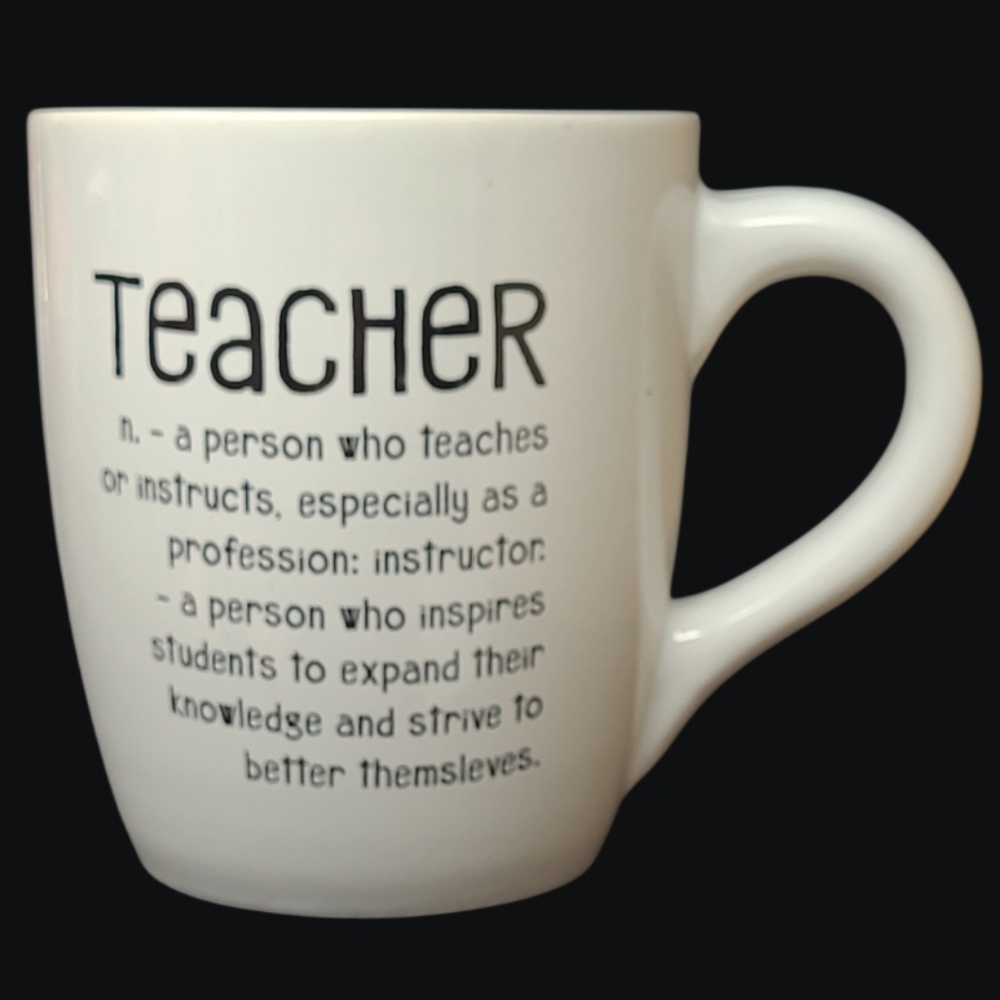 OVERSIZED  BLACK & WHITE TEACHER MUG - TARA REED